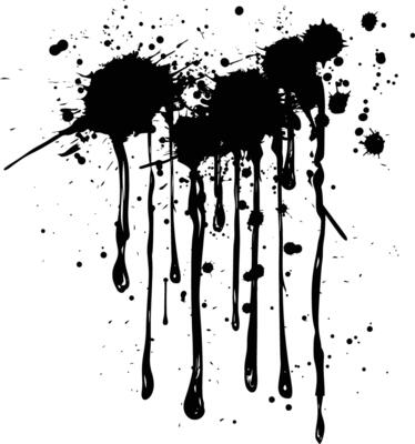 AI generated Silhouette ink splatter black color only
