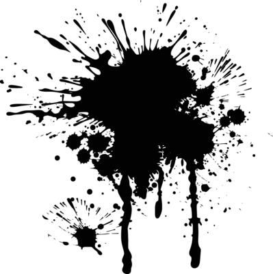 AI generated Silhouette ink splatter black color only
