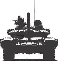 AI generated Silhouette military tank black color only vector