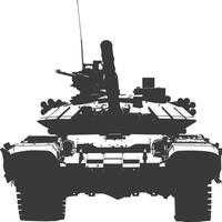 AI generated Silhouette military tank black color only vector