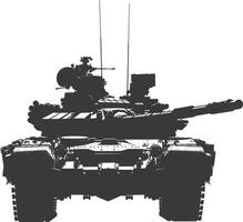 AI generated Silhouette military tank black color only vector