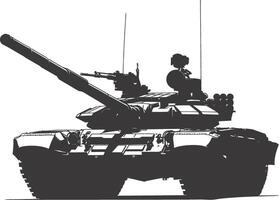 AI generated Silhouette military tank black color only vector