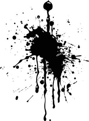 AI generated Silhouette ink splatter black color only
