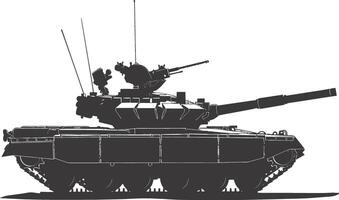 AI generated Silhouette military tank black color only vector