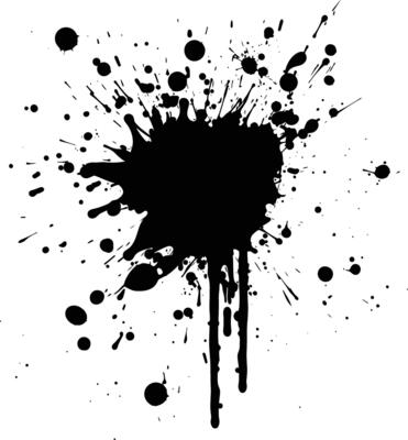 AI generated Silhouette ink splatter black color only