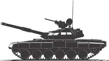 AI generated Silhouette military tank black color only vector