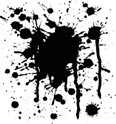 AI generated Silhouette ink splatter black color only