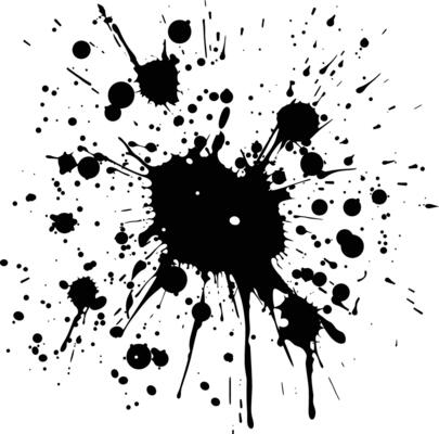 AI generated Silhouette ink splatter black color only