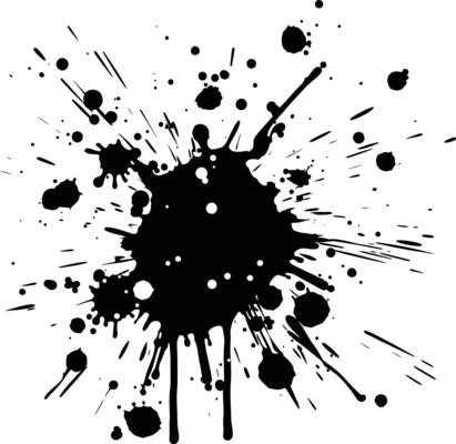 AI generated Silhouette ink splatter black color only