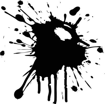 AI generated Silhouette ink splatter black color only