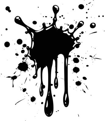 AI generated Silhouette ink splatter black color only