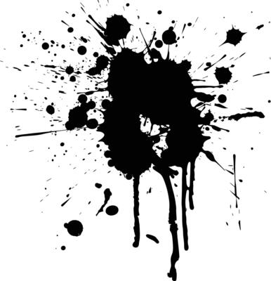 AI generated Silhouette ink splatter black color only