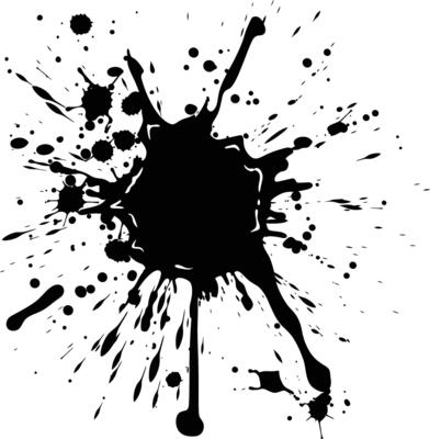 AI generated Silhouette ink splatter black color only