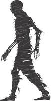 AI generated Silhouette mummy walking the egypt Mythical Creature black color only vector