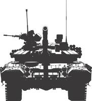 AI generated Silhouette military tank black color only vector