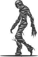 AI generated Silhouette mummy walking the egypt Mythical Creature black color only vector