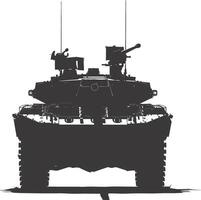 AI generated Silhouette military tank black color only vector