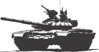 AI generated Silhouette military tank black color only vector