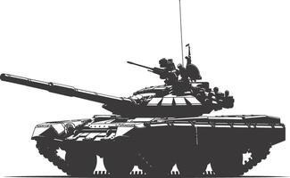 AI generated Silhouette military tank black color only vector