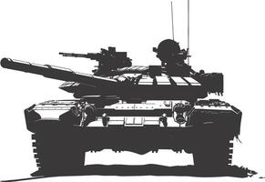 AI generated Silhouette military tank black color only vector