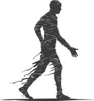 AI generated Silhouette mummy walking the egypt Mythical Creature black color only vector