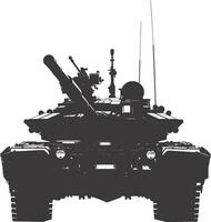 AI generated Silhouette military tank black color only vector