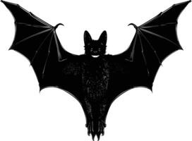 AI generated Silhouette bat animal black color only full body vector