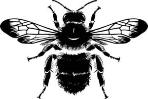 AI generated Silhouette bee animal black color only full body vector