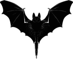 AI generated Silhouette bat animal black color only full body vector