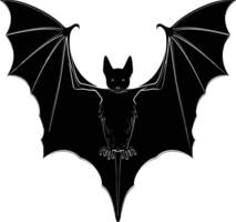 AI generated Silhouette bat animal black color only full body vector