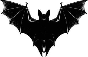 AI generated Silhouette bat animal black color only full body vector