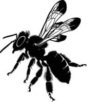 AI generated Silhouette bee animal black color only full body vector