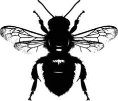 ai generado silueta abeja animal negro color solamente lleno cuerpo vector