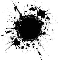 AI generated Silhouette bullet hole in concrete black color only vector