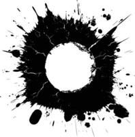 AI generated Silhouette bullet hole in concrete black color only vector