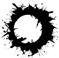 AI generated Silhouette bullet hole in concrete black color only vector