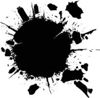 AI generated Silhouette bullet hole in concrete black color only vector