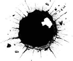 AI generated Silhouette bullet hole in concrete black color only vector