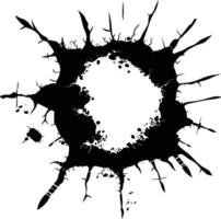 AI generated Silhouette bullet hole in concrete black color only vector