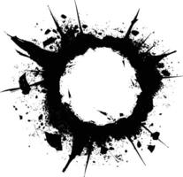 AI generated Silhouette bullet hole in concrete black color only vector