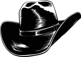 ai generado silueta vaquero sombrero negro color solamente vector