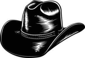 ai generado silueta vaquero sombrero negro color solamente vector