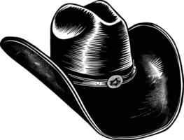 AI generated Silhouette cowboy hat black color only vector