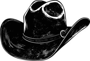 ai generado silueta vaquero sombrero negro color solamente vector