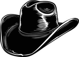 AI generated Silhouette cowboy hat black color only vector