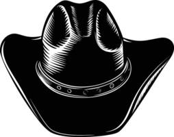 AI generated Silhouette cowboy hat black color only vector