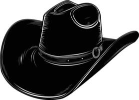 AI generated Silhouette cowboy hat black color only vector