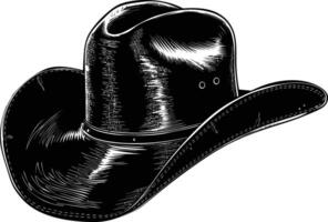 ai generado silueta vaquero sombrero negro color solamente vector