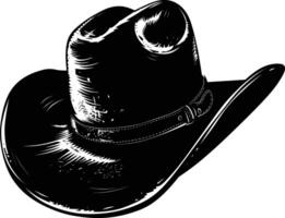 AI generated Silhouette cowboy hat black color only vector