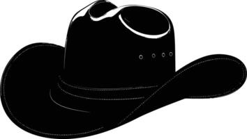 AI generated Silhouette cowboy hat black color only vector